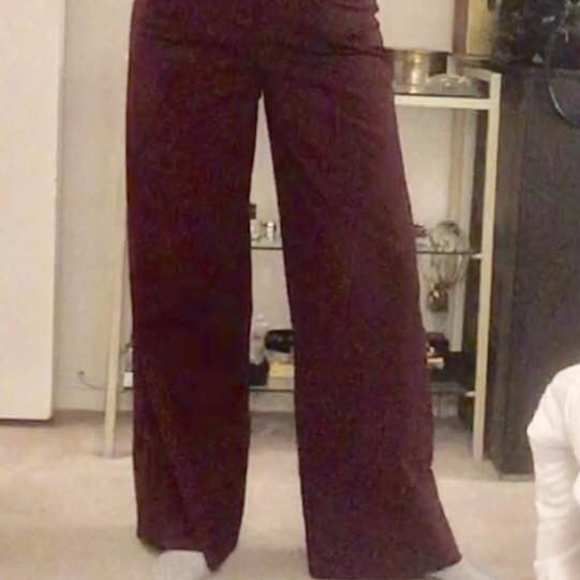 7TH AVENUE PANT - WIDE LEG - BURGUNDY STRETCH 8 - Picture 7 of 8